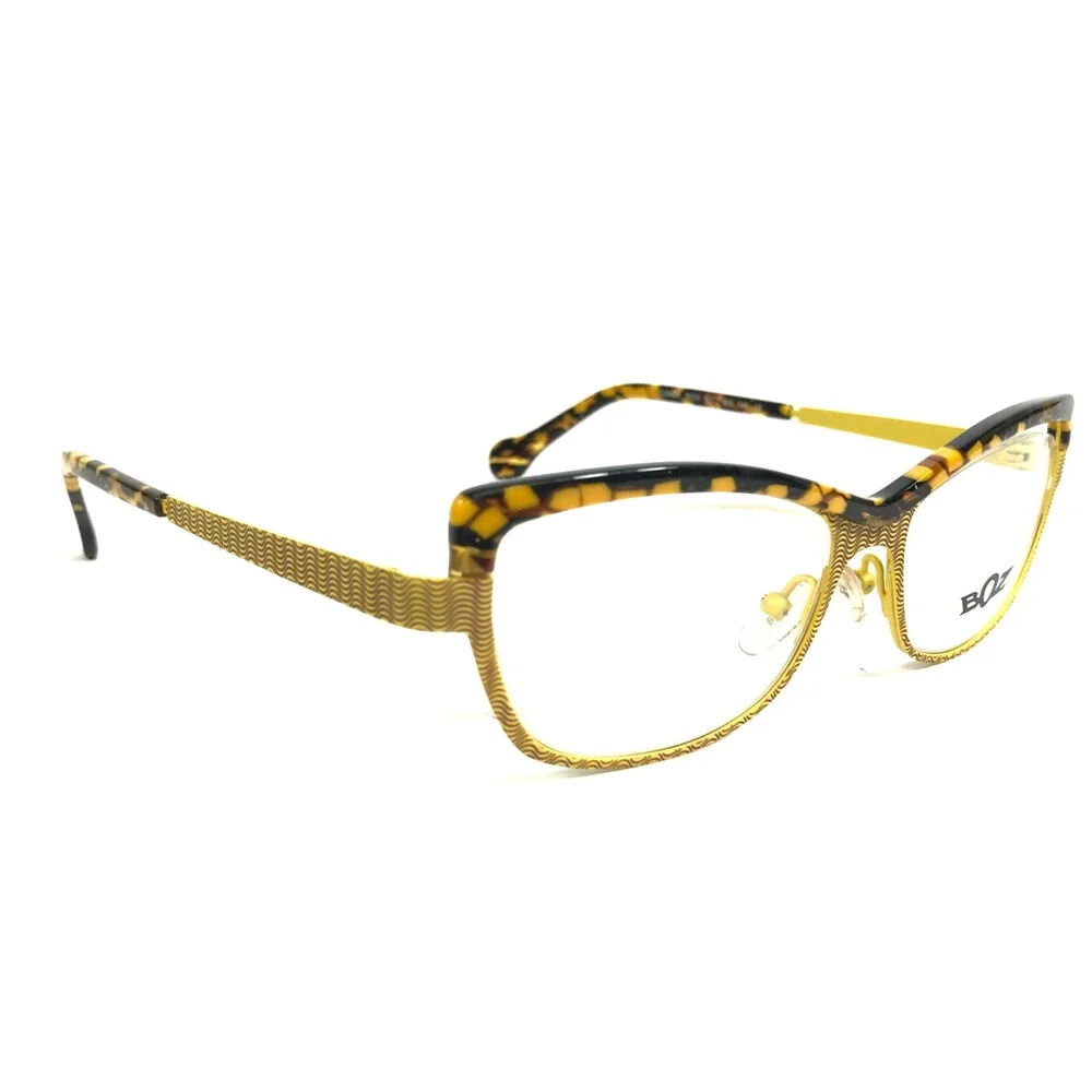 BOZ Eyeglasses Frames ZUMBA 9555 Black Yellow Tortoise Semi Rimmed 52-16.5-140